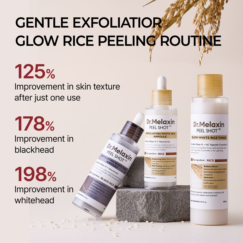 Rice Water Infused Gentle Exfoliating Ampoule – Sensitive Skin Safe Face & Body Polish