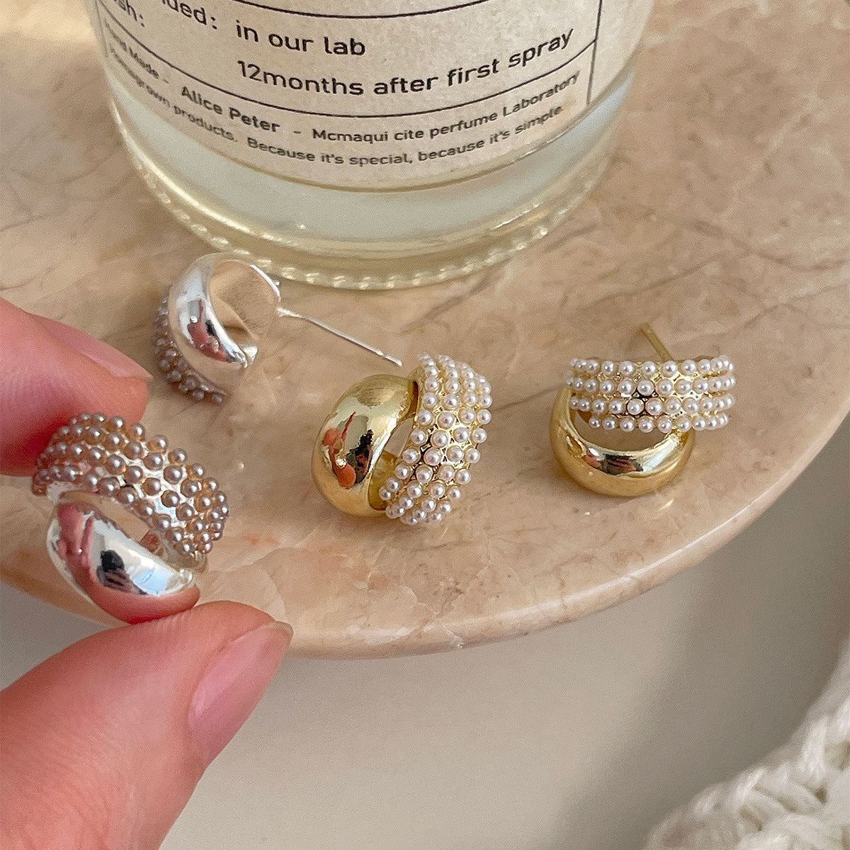 French Vintage Pearl Earrings
