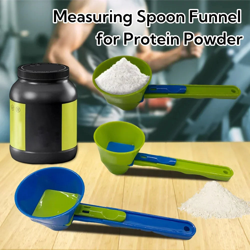 Powder Scoop Funnel Sliding Plastic Measuring Tool