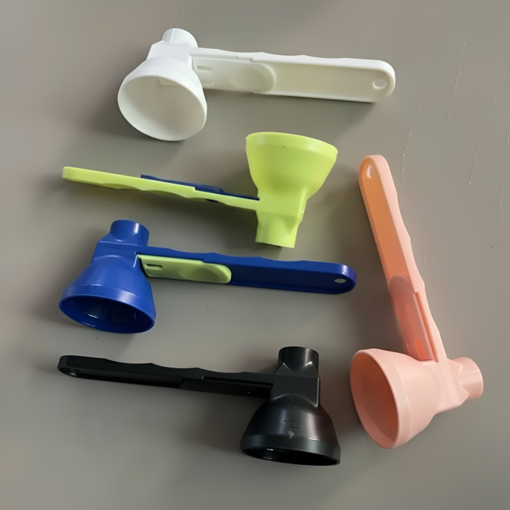 Powder Scoop Funnel Sliding Plastic Measuring Tool