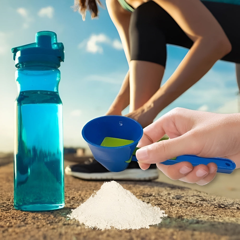 Powder Scoop Funnel Sliding Plastic Measuring Tool
