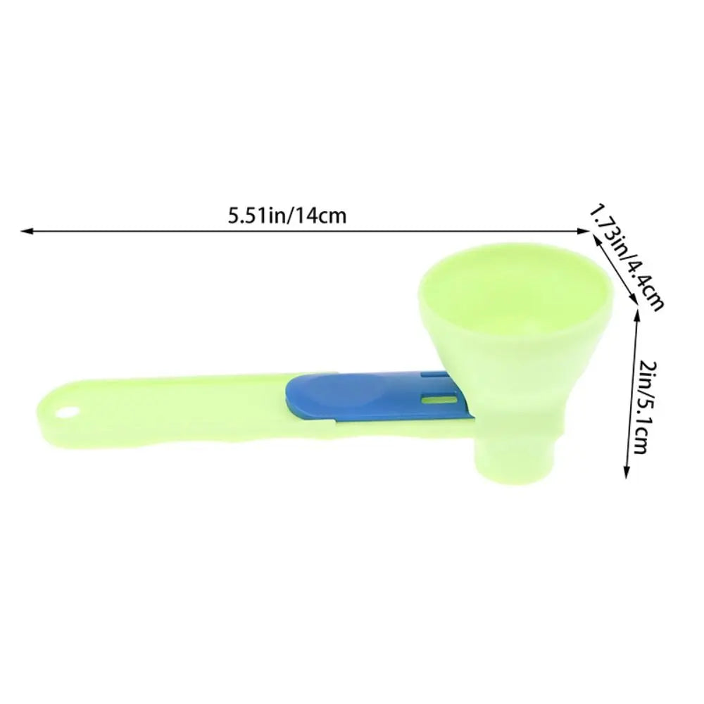Powder Scoop Funnel Sliding Plastic Measuring Tool