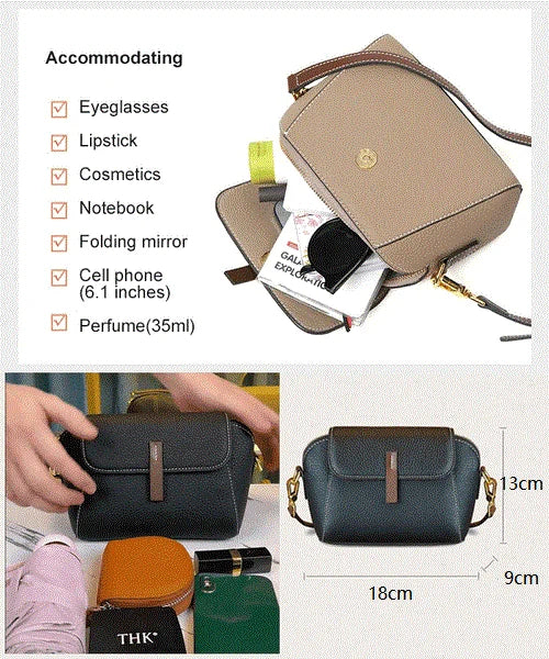 Lightweight Soft Leather Trendy Crossbody Bag
