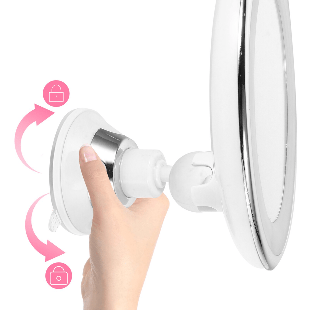 GLAMZOOM – 10x LED Makeup Mirror for Precision Beauty