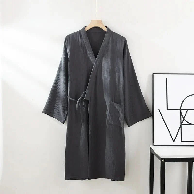 KOMFERA - Premium Cotton Lounge Kimono, Breathable unisex bathrobe for relaxation and home spa