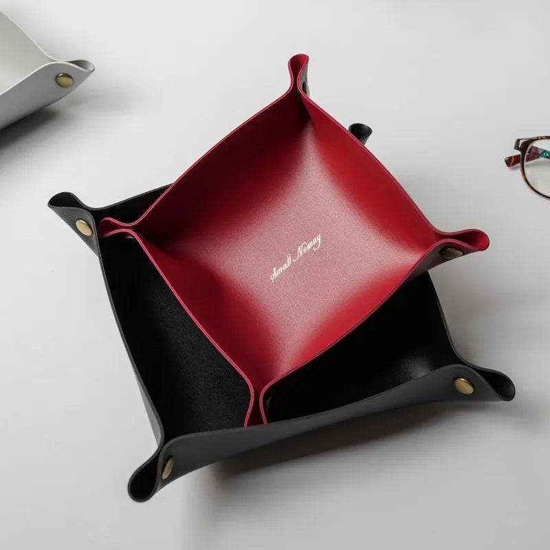 Nordic Leather Storage Tray - Stylish Desk and Home Organiser