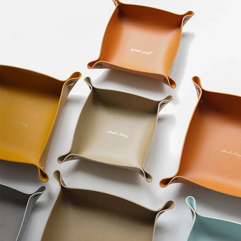 Nordic Leather Storage Tray - Stylish Desk and Home Organiser