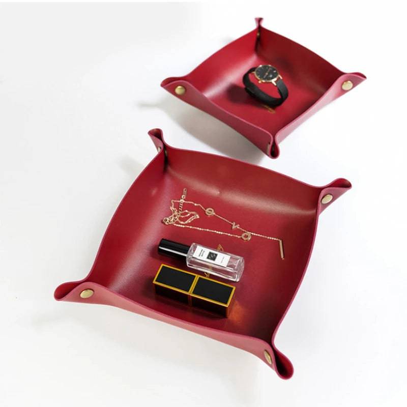 Nordic Leather Storage Tray - Stylish Desk and Home Organiser