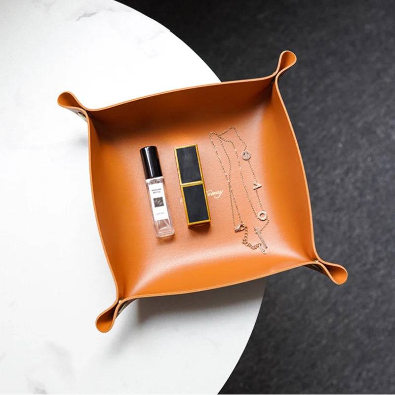 Nordic Leather Storage Tray - Stylish Desk and Home Organiser