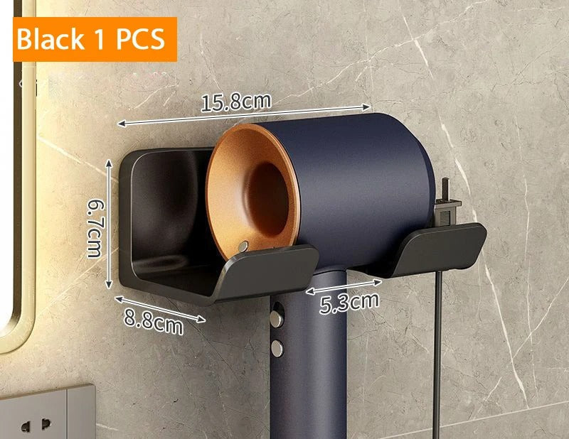 Hair Dryer Holder Wall Mounted Hair Straightener Dryer Hair Stand Bathroom Organizer Shelves Washroom Organization Shelves