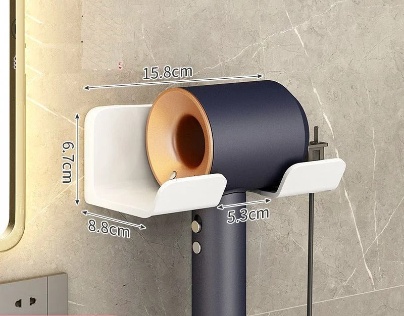 Hair Dryer Holder Wall Mounted Hair Straightener Dryer Hair Stand Bathroom Organizer Shelves Washroom Organization Shelves