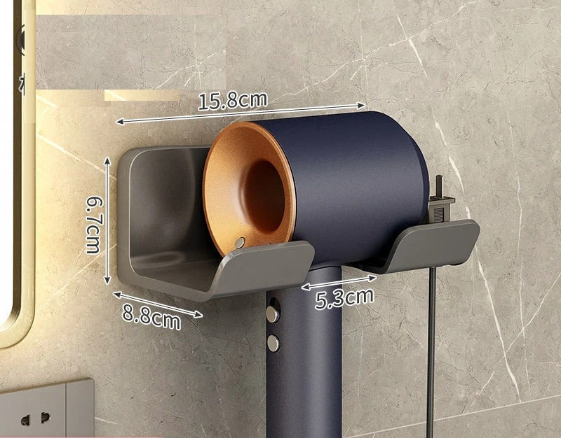Hair Dryer Holder Wall Mounted Hair Straightener Dryer Hair Stand Bathroom Organizer Shelves Washroom Organization Shelves