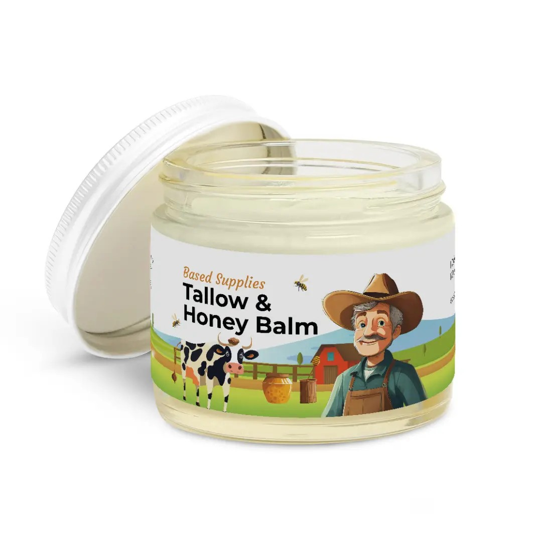 Tallow Honey Balm – Moisturizer for Dry & Sensitive Skin with Grass-Fed Tallow & Raw Honey